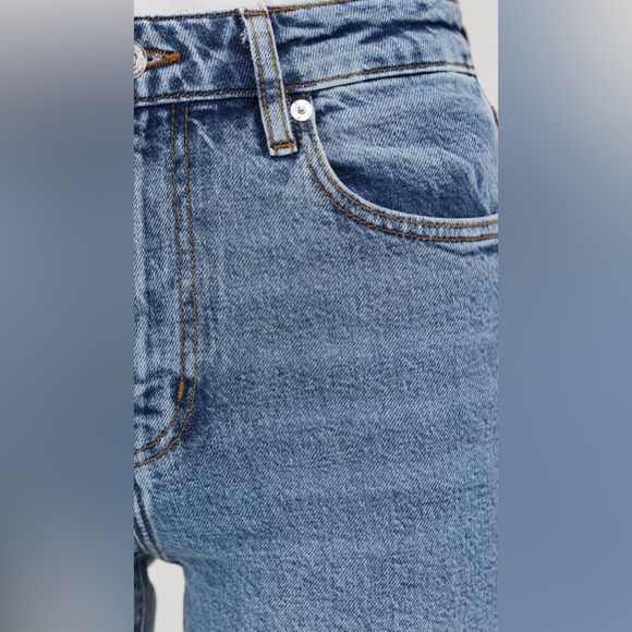 FRAME The Ruler High Rise Straight Leg Blue Denim Jeans sz 27 Minimalist - Picture 5 of 16